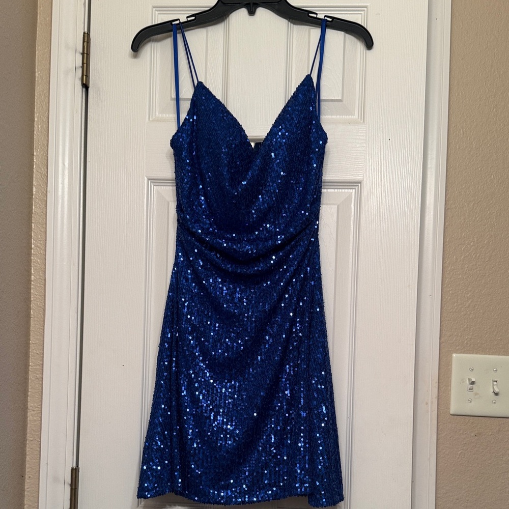 Dazzling Blue Sequin Mini Dress